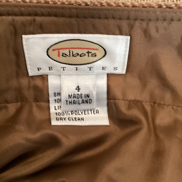 Talbots Womens Skirt Size 4 Vintage Wool Brown Petite A-Line Midi Button Front‎ - Picture 9 of 10